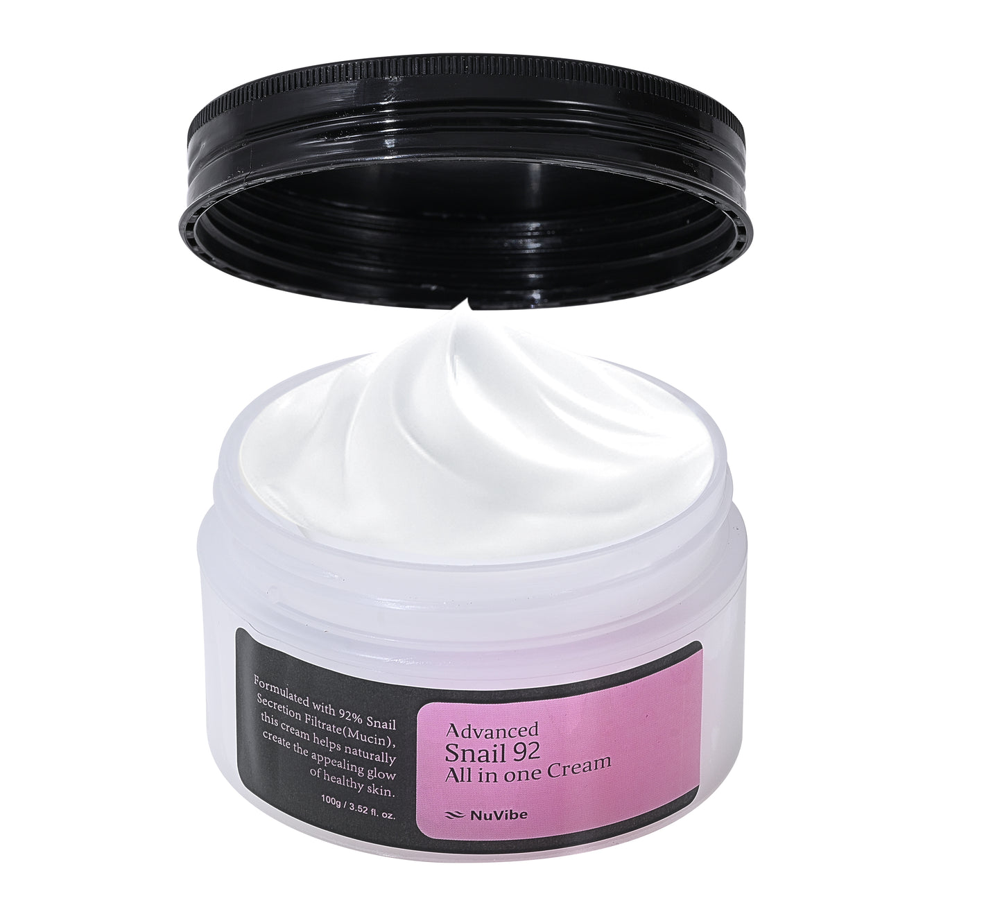 NuVibe ADVANCED Snail Mucin 92% Repair Moisturizer – 3.52 Oz (100g)