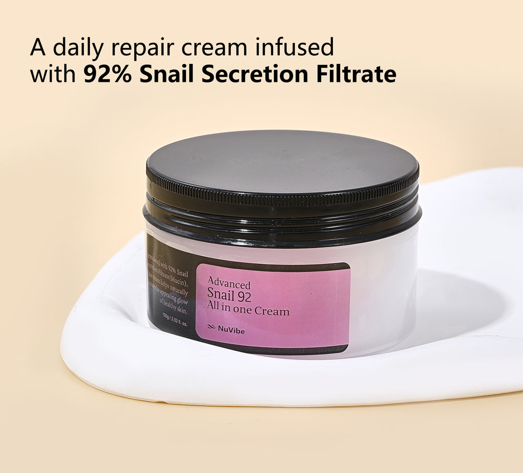 NuVibe ADVANCED Snail Mucin 92% Repair Moisturizer – 3.52 Oz (100g)